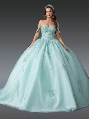 NEW LIGHT-MINT Evening Gown Floor Length Formal Elegant Stunning 1922